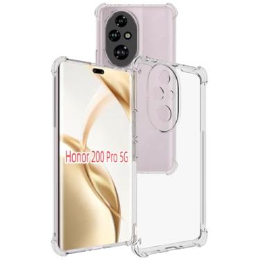 Imagem de USTIYA Capa para Honor 200 Pro Clear TPU quatro cantos capa de proteção de grau militar transparente macia
