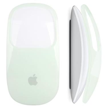 Imagem de B BELK Capa compatível com Apple Magic Mouse 1 e 2, capa rígida de plástico transparente ultrafina para Magic Mouse, 3 camadas de proteção resistente a quedas e poeira, verde claro 2
