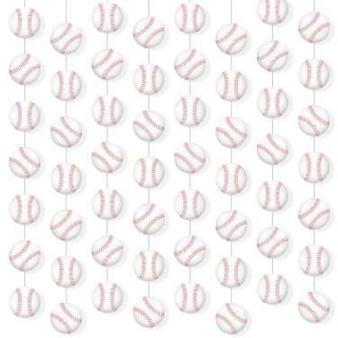 Imagem de Faccito 8 peças de banners de festa esportiva tema esportivo decorações penduradas de festa guirlanda de papel para adolescentes bolas aniversário chá de bebê casa suprimentos de sala de aula