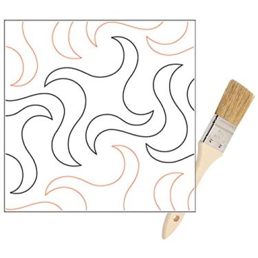 Imagem de Pantógrafos para rolo de papel acolchoado Longarm - Padrões de máquina de acolchoar de braço longo para confecção de colcha - Design de pantógrafos Twister Waves Quilting - O conjunto tem trilhos de