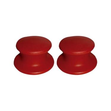 Imagem de 2 Pomel puxador de baquelite vermelhos premium pegador tampa de vidro para panelas e frigideiras