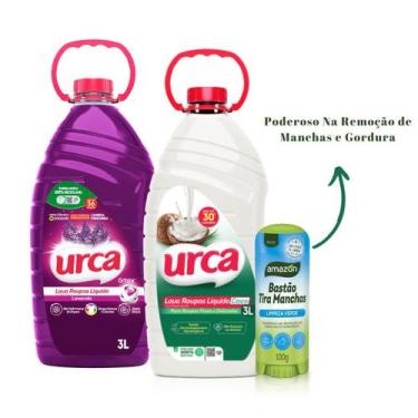 Imagem de Kit 1 Lava Roupas Lavanda 3l + 1 Lava Roupas Coco 3l + 1 Bastão Tira M