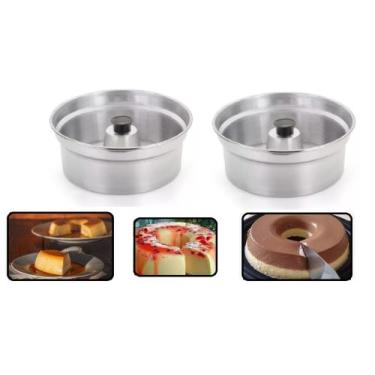 Imagem de Kit De 2 Forma Para Pudim Com Pegador Não Queima As Mãos Alumínio Poli