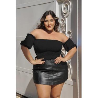 Imagem de Cropped Feminino Plus Size sem alça Ajustável Blogueira Verão 2025 - s