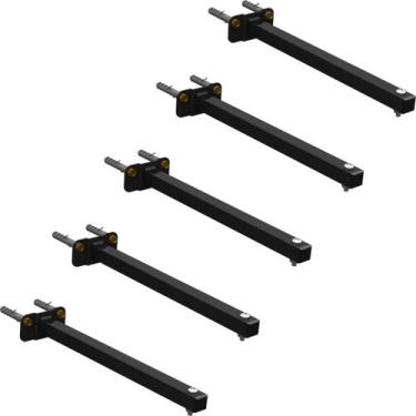 Imagem de Kit 05 Suporte De Refletor Led Haste Parede Fachada Banner Iluminação 