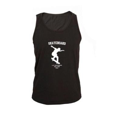 Imagem de Regata Masculina Algodão Skate California Básica - Ragor, M, Preto