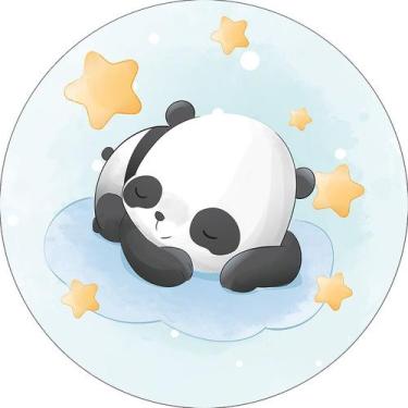 Imagem de Painel De Festa Redondo 1,50x1,50 - Panda Azul 011 - Via Cores