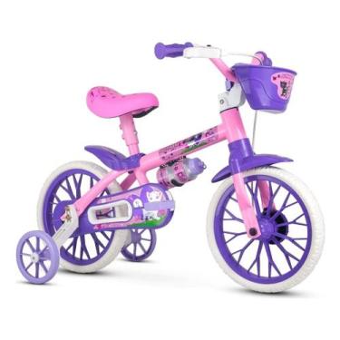 Imagem de Bicicleta Infantil Aro 12 Com Rodas Treinamento Cat Nathor, 12, Rosa
