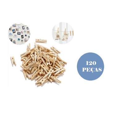 Imagem de 120 Mini Pregadores de Madeira Decorativo de Foto Varal Foto - Rio Tij