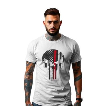 Imagem de Camiseta Personalizada Estampa Justiceiro Masculina Algodão Estampada 