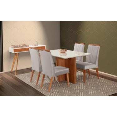 Imagem de Mesa de jantar + 4 cadeiras Milão tampo Atenas 140 cm - A 12 - Gran De
