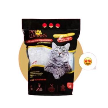 Imagem de Areia Sanitária  Cristais Sílica P/ Gatos Pet Works 1.5kg 