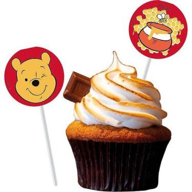 Imagem de Pick p/ Docinhos Festa Pooh e Sua Turma - 8 unidades - Festcolor - Riz