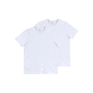 Imagem de Kit com 2 Camisetas Masculina Hering 201, Branco, XG