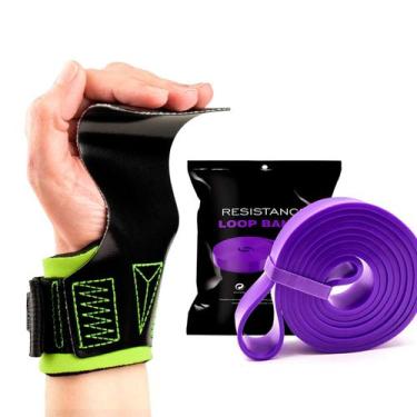 Imagem de Kit Hand Grip Legacy Skyhill Colors e Super Band Roxo, Lona preta punh