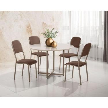 Imagem de Mesa jantar redonda romana rubia 4 cadeiras dalia dama