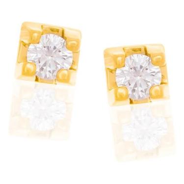 Imagem de Brinco Solitário Quadrado Com Zircônia .me 522806 - Rommanel, Branco, 