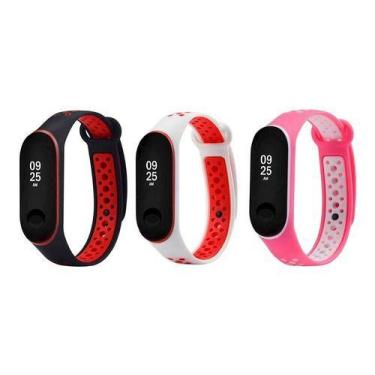 Imagem de Kit 3 Pulseiras compatíveis com Mi Band 3 /4 - Nsmart