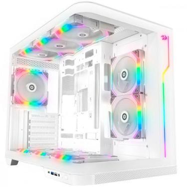 Imagem de Gabinete Gamer Redragon Wideload Extreme RGB Branco Vidro Curvado Sem 