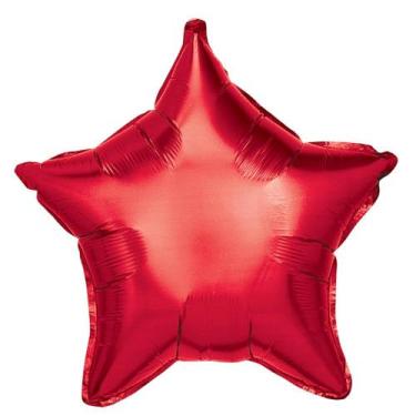 Imagem de Balão Metalizado Decoração Estrela Vermelha 60 cm para Decoração de Fe