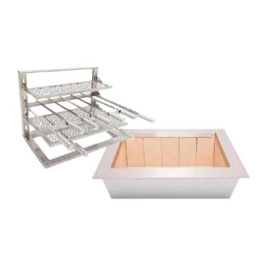 Imagem de KIT BRASEIRO COOKTOP 60x50 + SUPORTE DE GRELHAS INOX 430 - S. GRILL