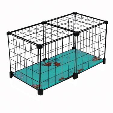 Imagem de Cercado Gaiola para Porquinho da Índia Coelho 30x60cm Preto com Soft T