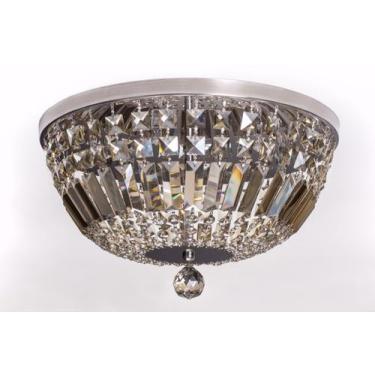 Imagem de Lustre Plafon Cristal 50cm Redondo Âmbar Champanhe 612/50 - IluminaMun