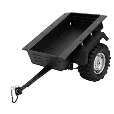 Imagem de Carro de Reboque RC, Suspensão de Mola de Placa de Metal de Alta Simulação, Aro e Pneus de Borracha para Carro SCX10 90046 1/10 RC (Preto)