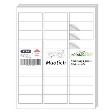 Imagem de Etiquetas de endereço de 2,5 cm x 6,5 cm 6000 etiquetas de papel adesivo para impressora a laser/jato de tinta, 30 etiquetas de envio em branco em branco, 30 etiquetas por folha (200 folhas)