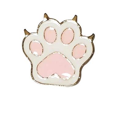 Imagem de Broche de garra de cachorro com estampa de pata de animal de estimação de desenho animado rosa estampa de pata de animal de estimação jaqueta emblema de pegada de cachorro presente infantil, Esmalte