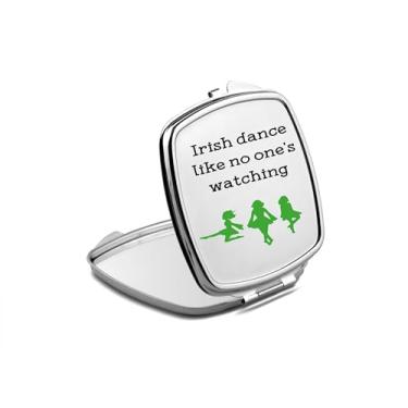 Imagem de SpreadPassion Espelho compacto de dança irlandesa como ninguém está assistindo, espelho fotográfico, espelho de maquiagem de viagem, espelho pequeno de mão, espelho de bolso portátil, ideia de