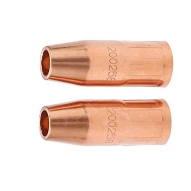 Imagem de Ponta de bico de gás cobre 200-258 200258 1/2 polegada orifício ponta nivelada para pistolas de solda Miller Hobart MIG (2 peças)