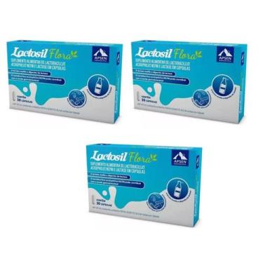 Imagem de Kit 3 Lactosil Flora Enzima Lactase 10.000 Fcc 30Cps - Apsen
