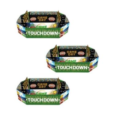 Imagem de Fenteer 3PCS Football Snack Stadium Set Servando bandejas de futebol Supplies Places Plates Places Prisões de comida Bandejas para o dia do jogo, Style B