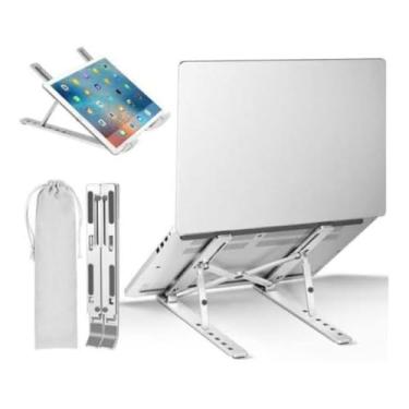 Imagem de Suporte Note TODO EM METAL Apoio Notebook Laptop Computador TABLET Mesa LAPTOP Universal ARTICULADO ERGONOMICO ALUMINIO ATÉ 17 POLEGADAS