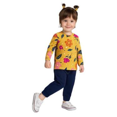 Imagem de Conjunto Infantil Menina Blusa Manga Longa e Legging Confortável Moder