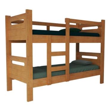 Imagem de Beliche Solteiro MDF c/ Escada Irmãos Seguro Cor Cerejeira - Lucky Sto