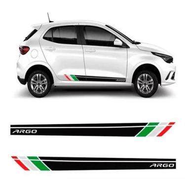 Imagem de Kit Adesivo Faixa Lateral Fiat Argo Temático Itália Preto M2 - Resitan