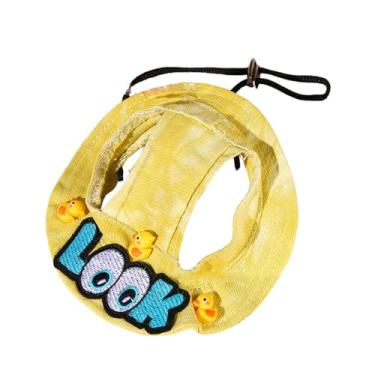 Imagem de Harikaji Chapéu para animais de estimação, chapéu redondo tie dye com bugigangas fofas, boné moderno de lona princesa com alça de queixo ajustável, viseira de proteção solar para filhotes, gatos, cães