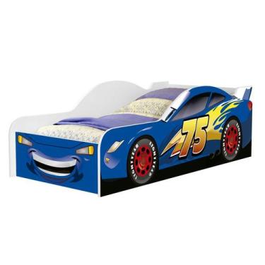 Imagem de Cama De Solteiro Para Quarto Carro Com Proteção Lateral Adesivada MDF 