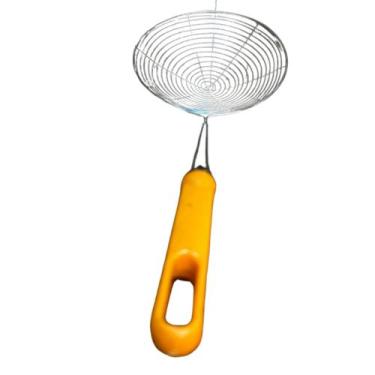 Imagem de Escumadeiras Fritura Inox Grande 38CM - Acco, Amarelo