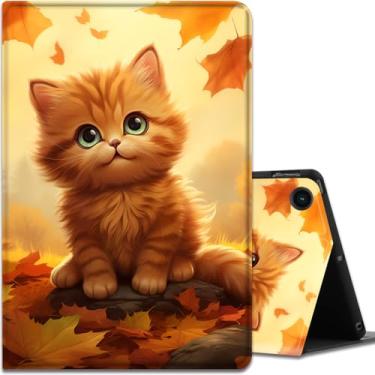 Imagem de Capa para Samsung Galaxy Tab A9 Plus 11 polegadas 2023, ângulos de visualização múltipla, com função hibernar/despertar automática para tablet Samsung Galaxy A9 + (SM-X210/X216/X218), gato de outono