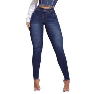Imagem de Calça Feminina Pit Bull Jeans Skinny Escura - 86370-Feminino