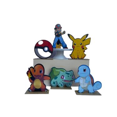 Imagem de Kit Display de Mesa 6 Peças Para Festa Pókemon mdf