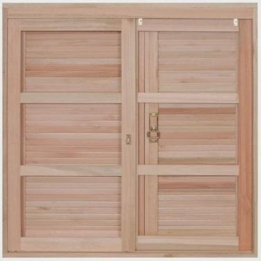 Imagem de Janela de Madeira Veneziana 100x150cm Com Caixilho 12cm ewk 210 Rondosul