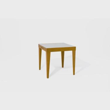 Imagem de Mesa de Jantar Extensível Tampo com Vidro e Pés em Madeira Maciça Tock Mel