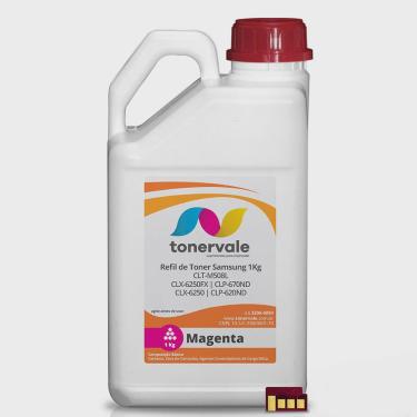 Imagem de Kit Toner Refil + Chip Toner TankFull Para Samsung CLT-M508L Magenta - CLX-6250FX CLP-670 CLX-6220 CLP-620ND de 1kg