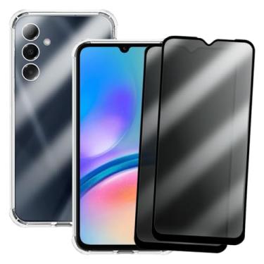 Imagem de Kit Capa + 2 Películas de Privacidade 3D para Samsung Galaxy A05S 5G | Anti-Impacto | Transparente | Capinha Transparente + Película Anti Espião Para Samsung Galaxy A05S