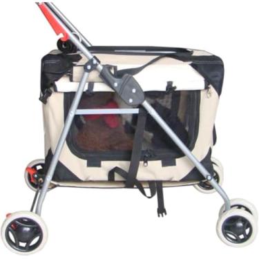 Imagem de Carrinho De Estimação Carrinho De Cachorro Carrinho De Gato Carrinho De Gato De Viagem Carrinho De Gato Com Rodas Carrinho De Cachorro Dobrável Iludes Cama Super Macia, Janelas Ventil, B