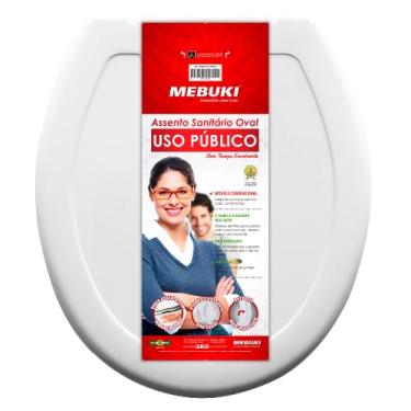 Imagem de Tampa de Vaso Assento Simples Para Vaso Sanitário Oval Aberto Universal Ambiente Publico Branco 1.6gpf 6.0lpf